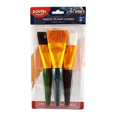 POINTER - Brochas Jumbo Cerda Sintética Mango Madera Set X3