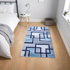MITAPETE COM - Alfombra Tapete Pie de Cama Turquia Azul 60 X 110cms