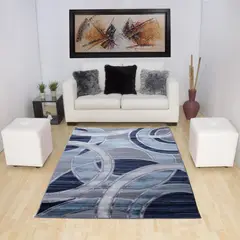 MITAPETE COM - Tapete Moderno Turquia Azul Gris 160 X 230cms