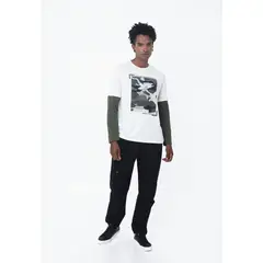 BELIFE - Pantalón Negro Botas Con Elástico Para Hombre