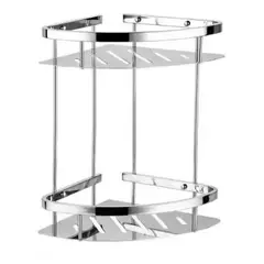 TRIPLE CLEAN - Repisa Accesorios Baño Esquinera Estantería Doble Acero