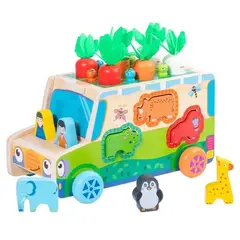 GENERICO - Bus Didactico Multifuncional de Madera Montessori Niños