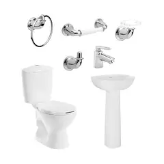 CORONA - Combo manantial pro redondo botón con pedestal blanco