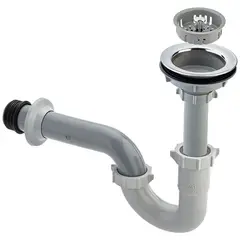 CORONA - Canastilla 4 pulgadas cromada + Sifón en P