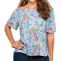CROYDON - Blusa Alesya Azul Celeste para Mujer