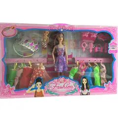 GENERICO - Muñeca Vestidos Con Accesorios Y Corona Para Niñas