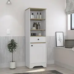 RTA MUEBLES - Mueble optimizador para baño bi-color duna/blanco mdb 7240