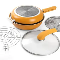 GENERICO - Sartén Doble Parrilla Wok Antiaherente Schaffhausen