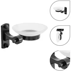 GENERICO - Jabonera negra base rectangular de lujo