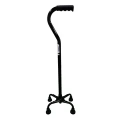 TME - Bastón 4 apoyos en aluminio cuello cisne – Negro_.