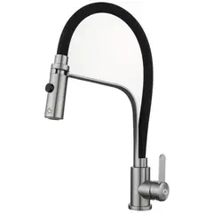 GENERICO - Grifería para cocina cuello flexible monocontrol negra