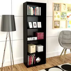 BERTOLINI - Estantería Librero Biblioteca Multy 5 Nichos Negro