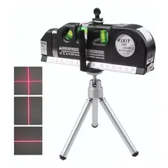 GENERICO - Nivel laser con metro y tres burbujas + trípode
