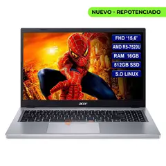 ACER - Portatil 15,6' AMD R5-7520U Ram 16GB 512GB SSD Silver
