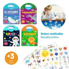 POINTER - Mi Primer Libro De Stickers Reutilizables Actividades Niños Dinosaurios