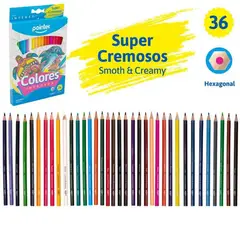 POINTER - Caja De Colores Hexagonal Para Niños 36 Un Colegio
