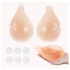 CARER SPARK - Sujetador Adhesivo de Silicona Para Mujer Talla L En Bolsito