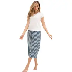 ADRIANA ARANGO - PIJAMA PANTALÓN CAPRI 2 PIEZAS AZUL 7970