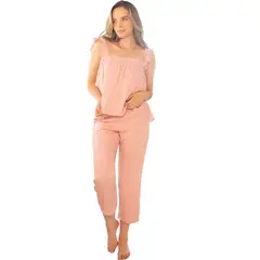 ADRIANA ARANGO - PIJAMA PANTALÓN CAPRI ROSADO  7971