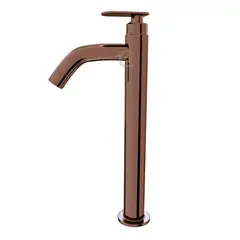 GENERICO - Grifo Llave Alto Oro Rosa Agua Fría Para Lavamanos