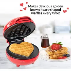 GENERICO - Mini Waflera Eléctrica Antiadherente Waffles Corazon350w
