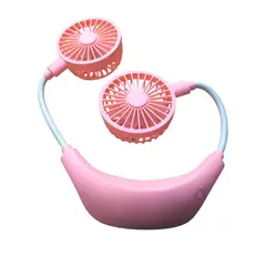 MIELTECH - Ventilador Portatil De Cuello Recargable Personal Usb rosa