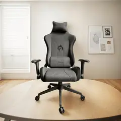 GENERICO - Silla Gamer Gris Negro en Paño Pro Giratoria Reclinable 180º Hiroto