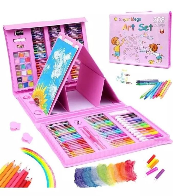 Set De Arte Maleta Para Niños 208 Piezas Creatividad Dibujo