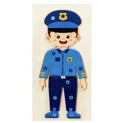 GENERICO - Rompecabezas Didactico de Policia Madera aprendizaje