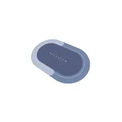 GENERICO - Tapete Baño Súper Absorbente Antideslizante Ovalado Azul