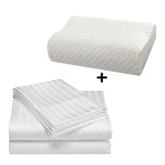 ZHOPI CO - Juego Sabanas Cama King Blanco Mas 1 Almohada Aloe Viscoelastica