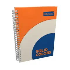 PRIMAVERA - Cuaderno Argollado Pasta Dura Grande Solid Colors Naranja - Beige - Azul 7 Materias Hojas Cuadriculadas