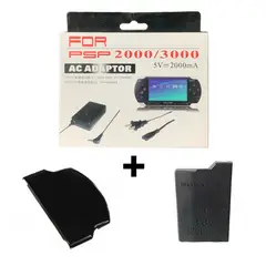 GENERICO - Cargador Adaptador De Energia + Pila + Tapa Para Psp 2000/ 3000