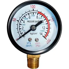 POWER - Manómetro De 200 PSI Vertical Conexión De ¼»