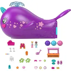POLLY POCKET - Aventura la Cueva Ballena Sparkle Barco Narval