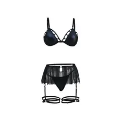 MITOLOGIA - Set Cleopatra en Tela Tipo Cuero con Elegantes Herrajes Dorados