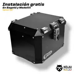 KOJU - Maletero en aluminio para moto de 37L color NEGRO marca