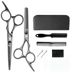 GENERICO - Set tijeras profesionales peluqueria Black Leopard Black