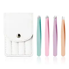 GENERICO - Pinzas premium para Cejas y Pestañas Blanco