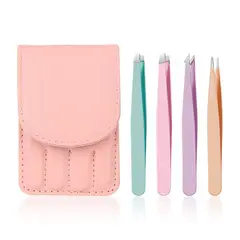 GENERICO - Pinzas premium para Cejas y Pestañas Coral