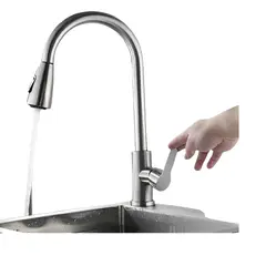 GENERICO - Llave Grifo Extensible Lavaplatos Monocontrol Niquel Plateada