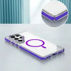 GENERICO - Funda transparente Magsafe colortech Compatible Con Samsung S24 ultra