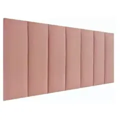 DISEÑOS RAMONA'S - Cabecero Doble 140x60 Paneles Verticales Rosa Tela