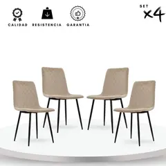 EKONOMODO COLOMBIA - Silla de comedor Tapizada Best Arena Set X4