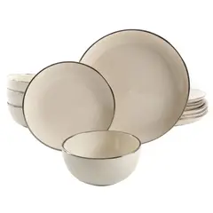 GIBSON - Vajilla Home Rockaway 12 Piezas Dorada