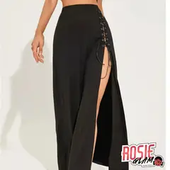 ROSIEGLAM - Falda Ajustada Abertura