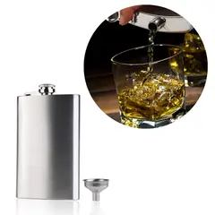 GENERICO - Whiskera Licorera Plateada 8onz Acero Inoxidable