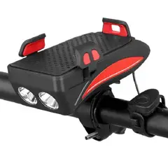 GENERICO - Linterna Recargable Bicicleta USB Power Bank Bocina Pito