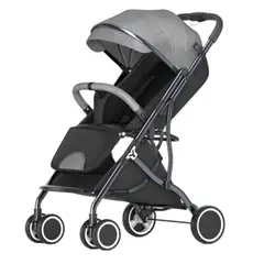 GENERICO - Coche Paseador Para Bebé tipo maleta color Gris