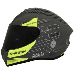 SPARTAN - CASCO MOTO DRAKEN FINGERPRINT GRIS MATE TALLA S